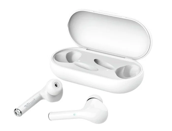Trust Nika Auriculares Inalámbricos Bluetooth con Estuche de Carga Blanco