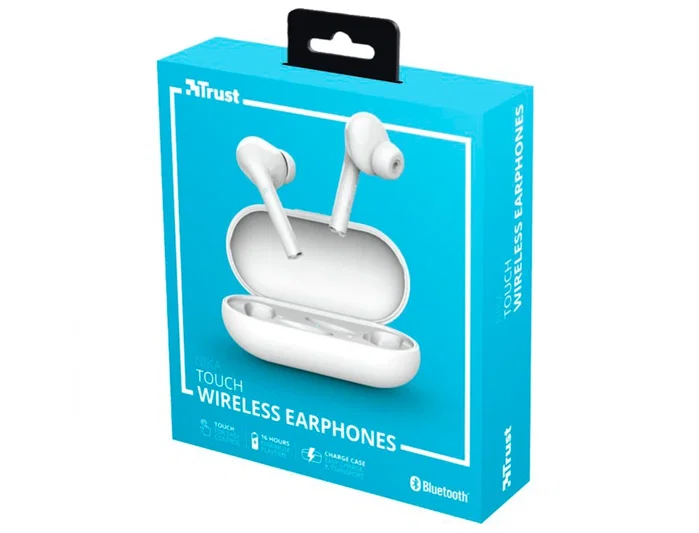Trust Nika Auriculares Inalámbricos Bluetooth con Estuche de Carga Blanco
