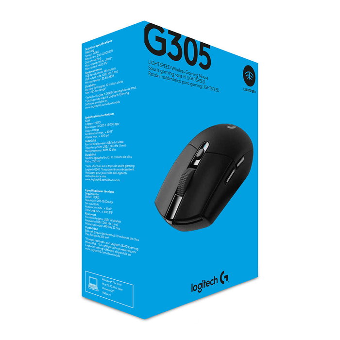 Logitech G305 Lightspeed Ratón Gaming Inalámbrico Negro