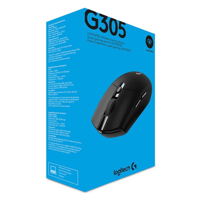 Logitech G305 Lightspeed Ratón Gaming Inalámbrico Negro