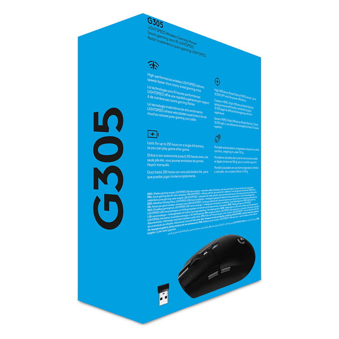 Logitech G305 Lightspeed Ratón Gaming Inalámbrico Negro