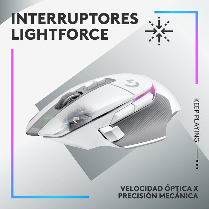 Logitech G G502 X PLUS Lightspeed Ratón Gaming Inalámbrico Blanco