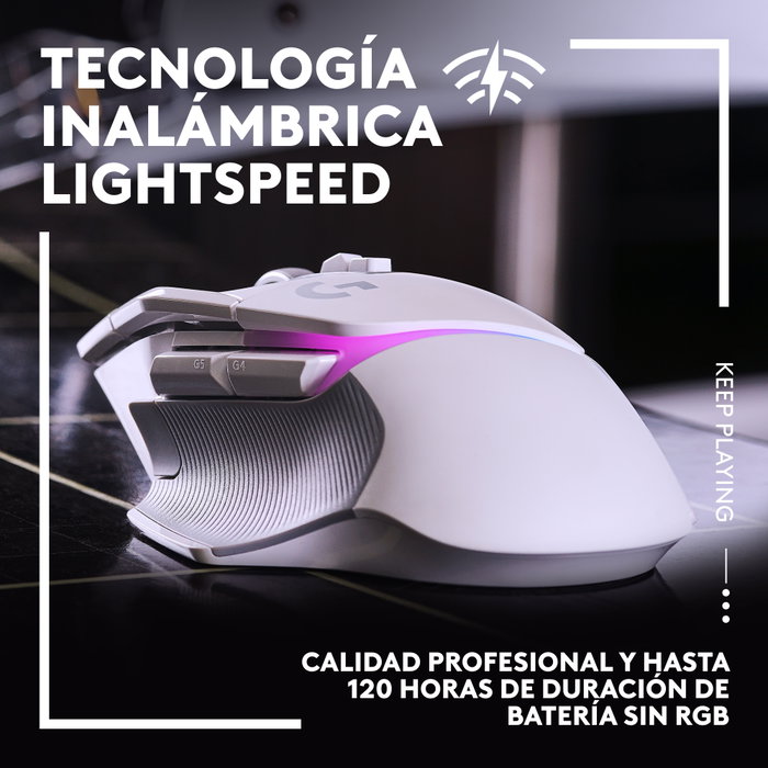 Logitech G G502 X PLUS Lightspeed Ratón Gaming Inalámbrico Blanco