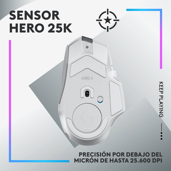Logitech G G502 X PLUS Lightspeed Ratón Gaming Inalámbrico Blanco