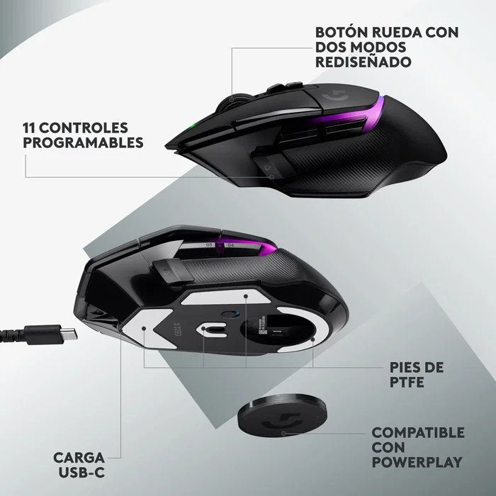 Logitech G502 X PLUS Ratón Inalámbrico Óptico 25600 DPI Negro Logitech G502 X PLUS Ratón Inalámbrico Óptico 25600 DPI Negro