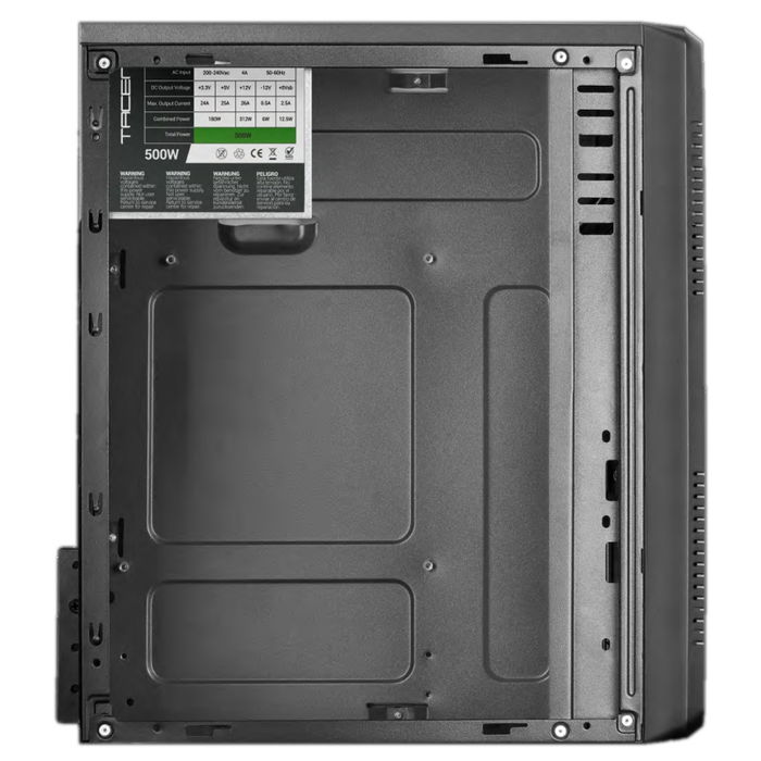 Tacens ACM500 - Caja de Ordenador MicroATX Minitorre, con Fuente de Alimentación ATX 500W Incluida, Panel Frontal Aluminio, USB 3.0
