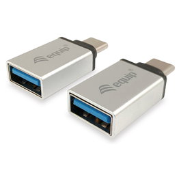 Equip Adaptador USB-C Macho a USB 3.0 Tipo A Hembra (Pack 2 uds) Plata