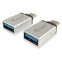Equip Adaptador USB-C Macho a USB 3.0 Tipo A Hembra (Pack 2 uds) Plata