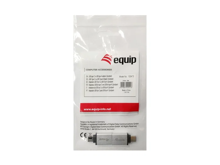 Equip Adaptador USB-C Macho a USB 3.0 Tipo A Hembra (Pack 2 uds) Plata