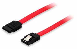 Equip Cable de Datos SATA 0.5m, SATA II 7-pin Macho a Macho con Clip de Seguridad, Color Rojo, Referencia 111800