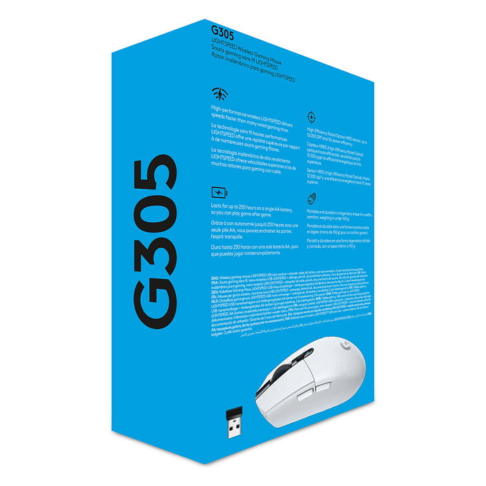 Logitech G305 Lightspeed Ratón Gaming Inalámbrico Blanco, 12000 DPI Logitech G305 Lightspeed Ratón Gaming Inalámbrico Blanco, 12000 DPI