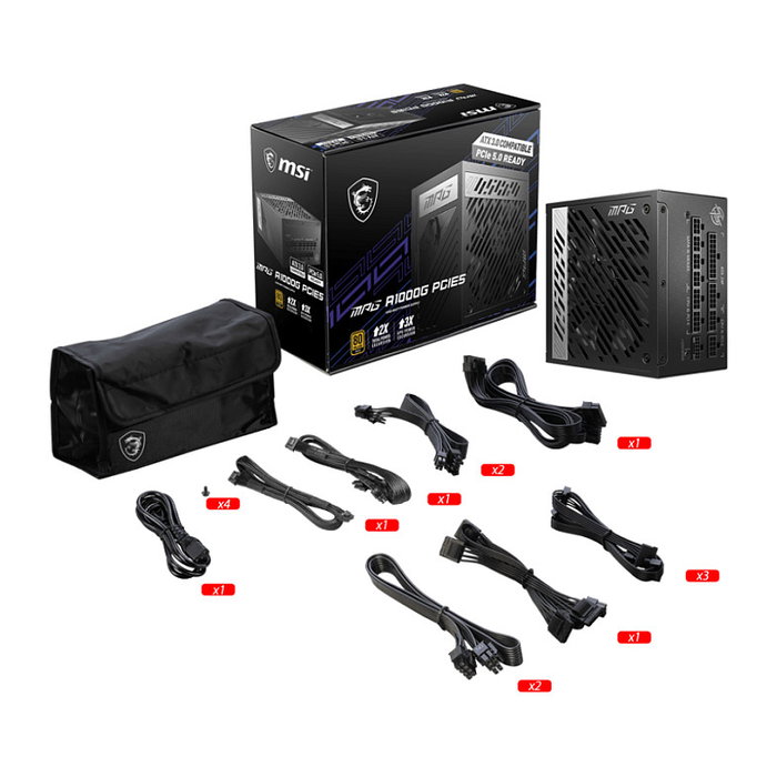 MSI MPG A1000G PCIE5 Fuente de Alimentación 1000 W 80 PLUS Gold Negro