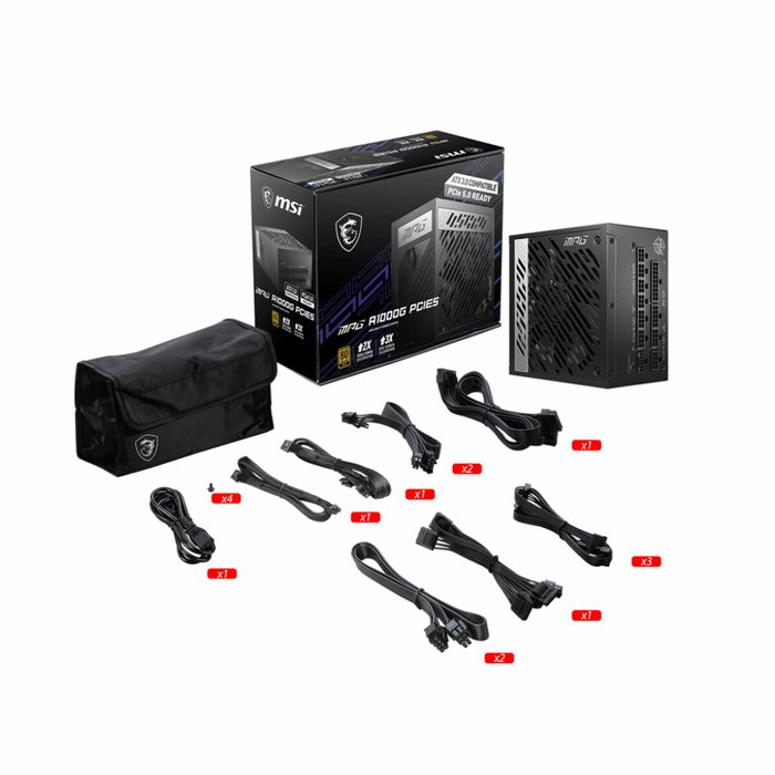 MSI MPG A1000G PCIE5 Fuente de Alimentación 1000 W 80 PLUS Gold Negro