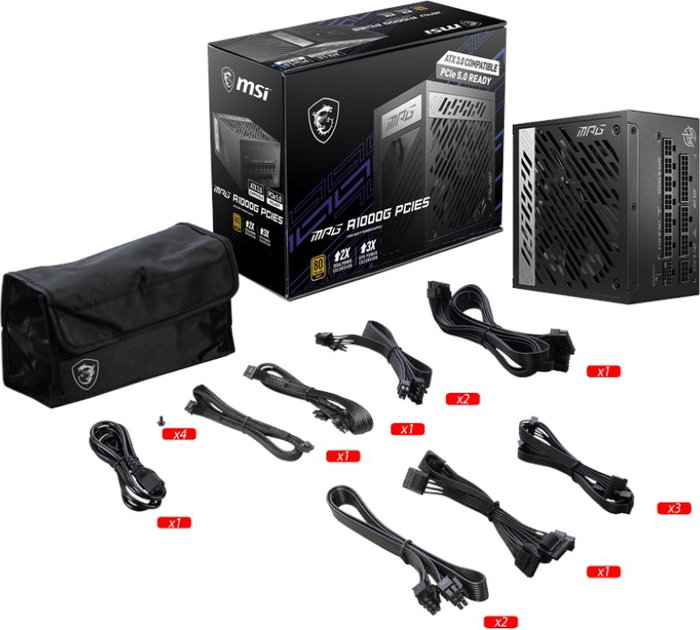 MSI MPG A1000G PCIE5 Fuente de Alimentación 1000 W 80 PLUS Gold Negro