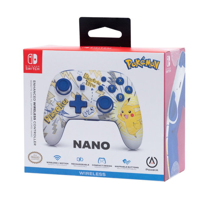 PowerA Mando Inalámbrico Nano Mejorado Pikachu School Days para Nintendo Switch PowerA Mando Inalámbrico Nano Mejorado Pikachu School Days para Nintendo Switch