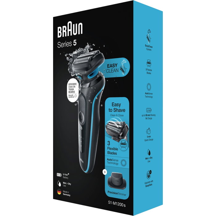 Braun Series 5 51-M1200s Men's Shaver Negro/Azul Braun Series 5 51-M1200s Men's Shaver Negro/Azul