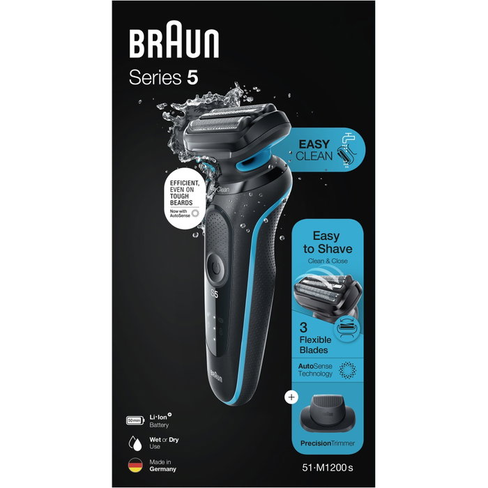 Braun Series 5 51-M1200s Men's Shaver Negro/Azul Braun Series 5 51-M1200s Men's Shaver Negro/Azul