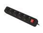 Lanberg Regleta 5 Tomas Schuko con Protección, Negro, 1,5 m