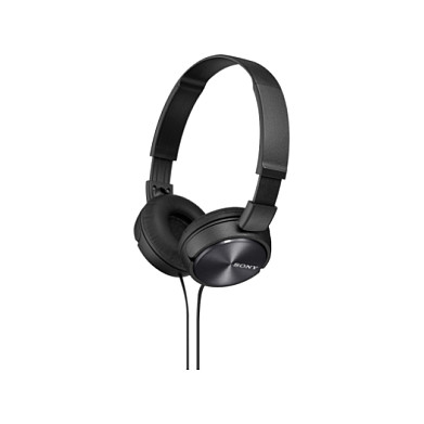 Sony Auriculares Diadema MDR-ZX310 Diseño Plegable, Máxima Movilidad, Cascos Acolchados, Cable 1.2m, Negro