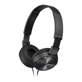 Sony Auriculares Diadema MDR-ZX310 Diseño Plegable, Máxima Movilidad, Cascos Acolchados, Cable 1.2m, Negro