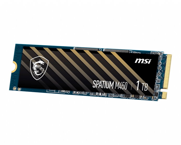 Msi Spatium M450 SSD 1TB M.2 NVMe PCIe 4.0 Lectura 3600MB/s Escritura 3000MB/s