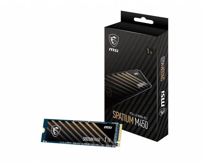 Msi Spatium M450 SSD 1TB M.2 NVMe PCIe 4.0 Lectura 3600MB/s Escritura 3000MB/s