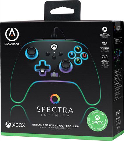 Power A Mando con Cable Spectra Infinity 1522360-01 para Xbox Serie X/S, Color Personalizable con LED