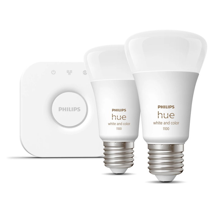 Philips Hue White and Color Ambiance Kit de inicio con 2 bombillas E27