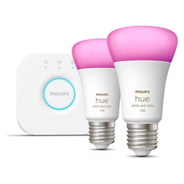 Philips Hue White and Color Ambiance Kit de inicio con 2 bombillas E27