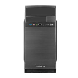 Tacens Anima AC4 M - Caja de Ordenador Mini Torre MicroATX/Mini-ITX, Panel Frontal de Aluminio, 4 Ranuras, USB 3.0, Incluye Ventiladores