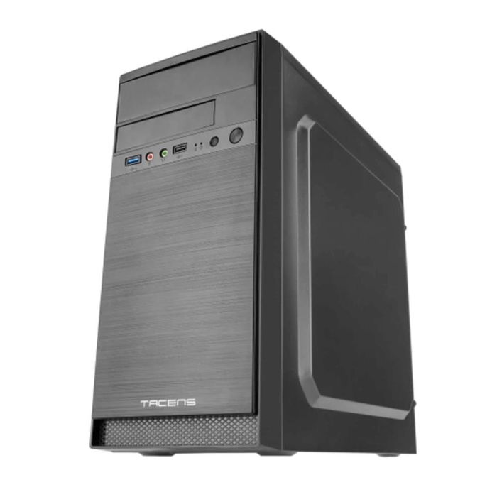 Tacens Anima AC4 M - Caja de Ordenador Mini Torre MicroATX/Mini-ITX, Panel Frontal de Aluminio, 4 Ranuras, USB 3.0, Incluye Ventiladores