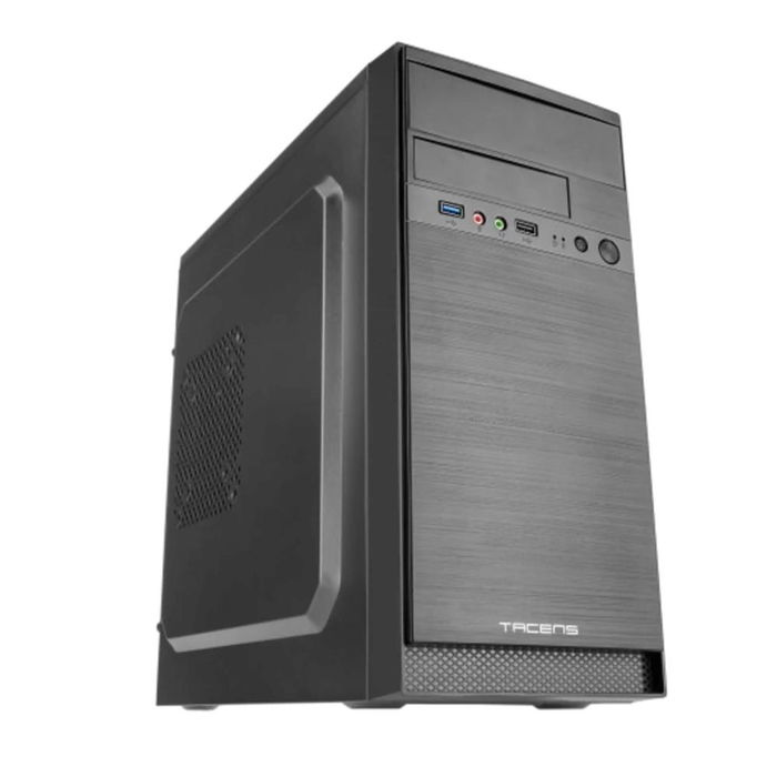 Tacens Anima AC4 M - Caja de Ordenador Mini Torre MicroATX/Mini-ITX, Panel Frontal de Aluminio, 4 Ranuras, USB 3.0, Incluye Ventiladores