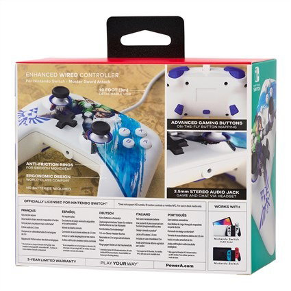 Power A Mando con Cable Enhanced Master Sword Attack para Nintendo Switch - Link, OLED y compatible con Switch Power A Mando con Cable Enhanced Master Sword Attack para Nintendo Switch - Link, OLED y compatible con Switch
