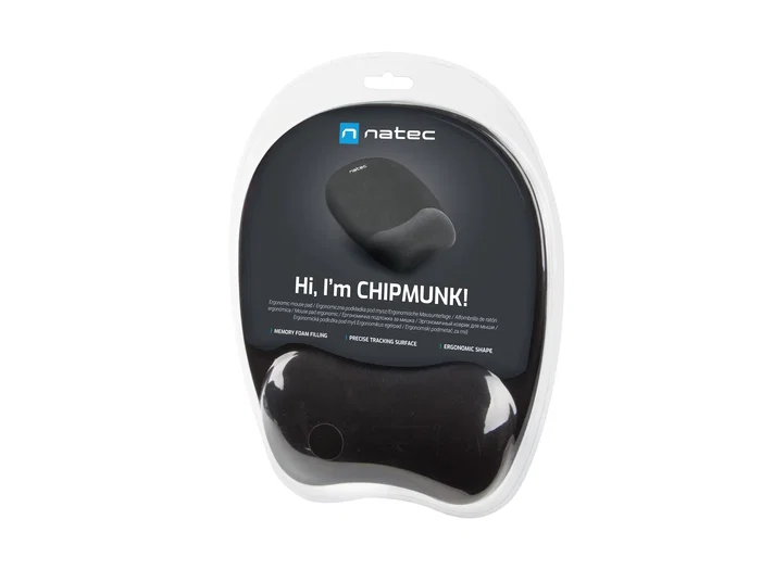 Natec Chipmunk Alfombrilla para ratón negra con espuma de memoria Natec Chipmunk Alfombrilla para ratón negra con espuma de memoria