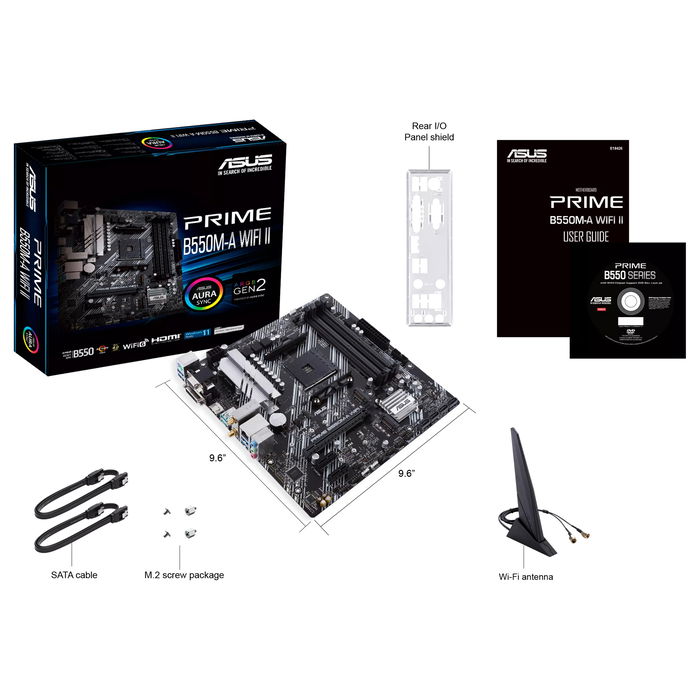 ASUS AM4 PRIME B550M-A WiFi II Placa Base para AMD Ryzen 3000 y 5000 Series DDR4 Micro ATX