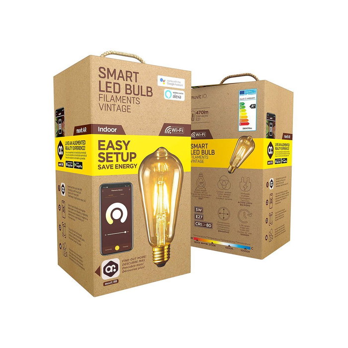 Bombilla Inteligente Muvit iO 5 W E27 1800 K 2700 K 480 Lm Wi-Fi Bombilla Inteligente Muvit iO 5 W E27 1800 K 2700 K 480 Lm Wi-Fi