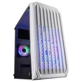 Mars Gaming MC-S2 Caja PC Gaming Micro-ATX Mini Tower Blanca con 2 Ventiladores FRGB, Rejilla Frontal, Ventana Lateral y Soporte para Refrigeración Líquida 240mm
