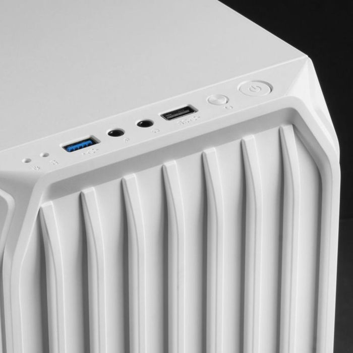 Mars Gaming MC-S2 Caja PC Gaming Micro-ATX Mini Tower Blanca con 2 Ventiladores FRGB, Rejilla Frontal, Ventana Lateral y Soporte para Refrigeración Líquida 240mm