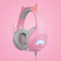 FR-TEC Tanooki - Auriculares Gaming con Micrófono Alámbrico para PS5, PS4, Xbox, Switch, PC, Diadema con LED, Altavoces 50mm, Color Gris y Rosa, Conexión Jack 3.5mm