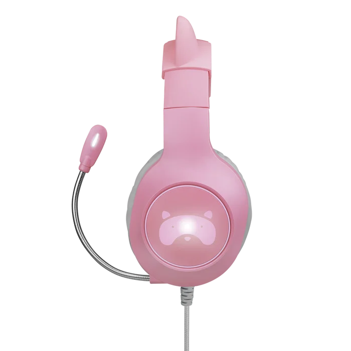 Tanooki Gaming Headset Gris y Rosa