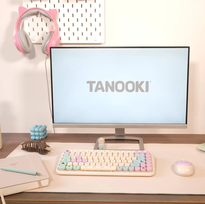 Tanooki Gaming Headset Gris y Rosa