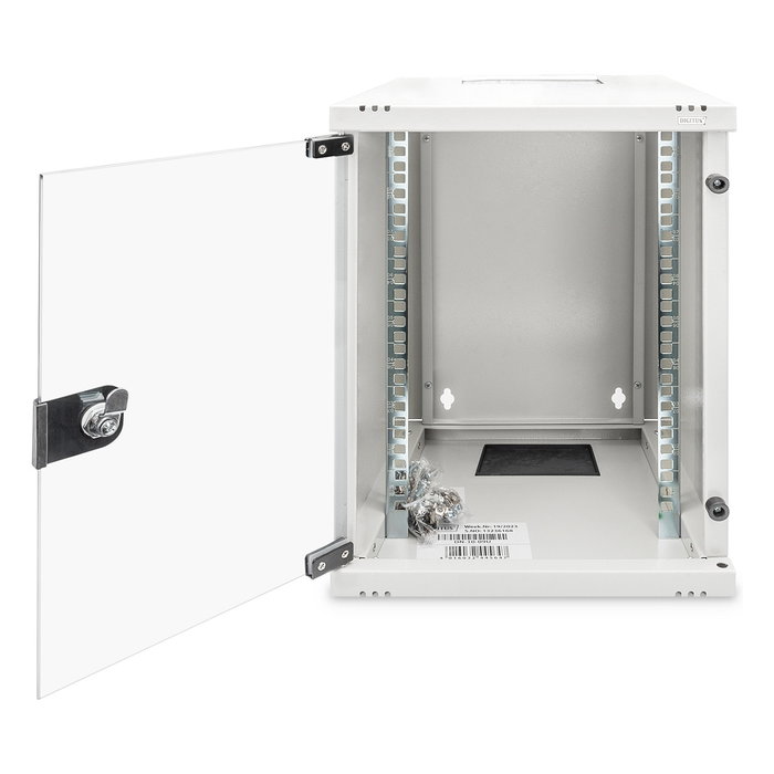 Digitus Carcasa Mural Compacta 9HE 254mm 10" con Puerta de Cristal Gris