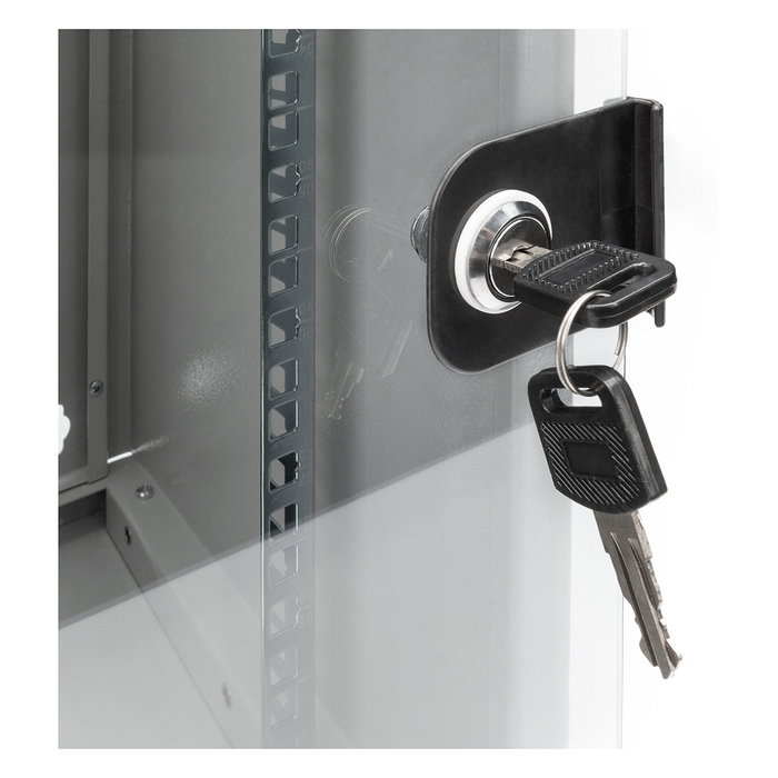 Digitus Carcasa Mural Compacta 9HE 254mm 10" con Puerta de Cristal Gris