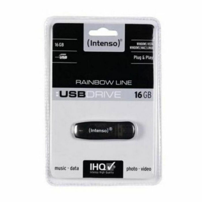 Intenso Rainbow Line 16 GB USB 2.0 Negro transparente