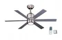 Orbegozo CP 50120 Ventilador de Techo con Luz Cromo, 6 Aspas, 120cm, 3 Velocidades, 65W, Incluye Mando a Distancia
