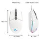 Logitech G203 LIGHTSYNC Ratón Gaming Blanco 8.000 DPI