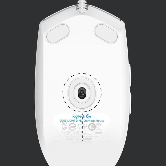 Logitech G203 LIGHTSYNC Ratón Gaming Blanco 8.000 DPI