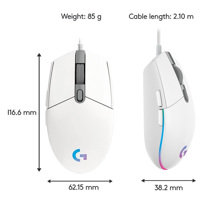 Logitech G203 Lightsync Blanco