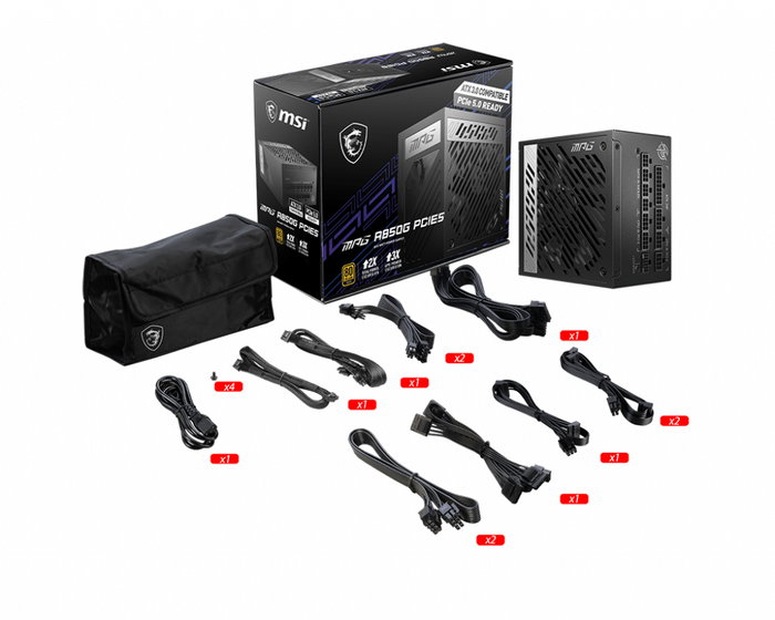 MSI MPG A850G PCIE5 Fuente de Alimentación 850 W ATX Modular Negro