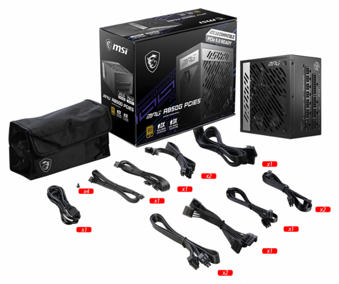 MSI MPG A850G PCIE5 Fuente de Alimentación 850 W ATX Modular Negro